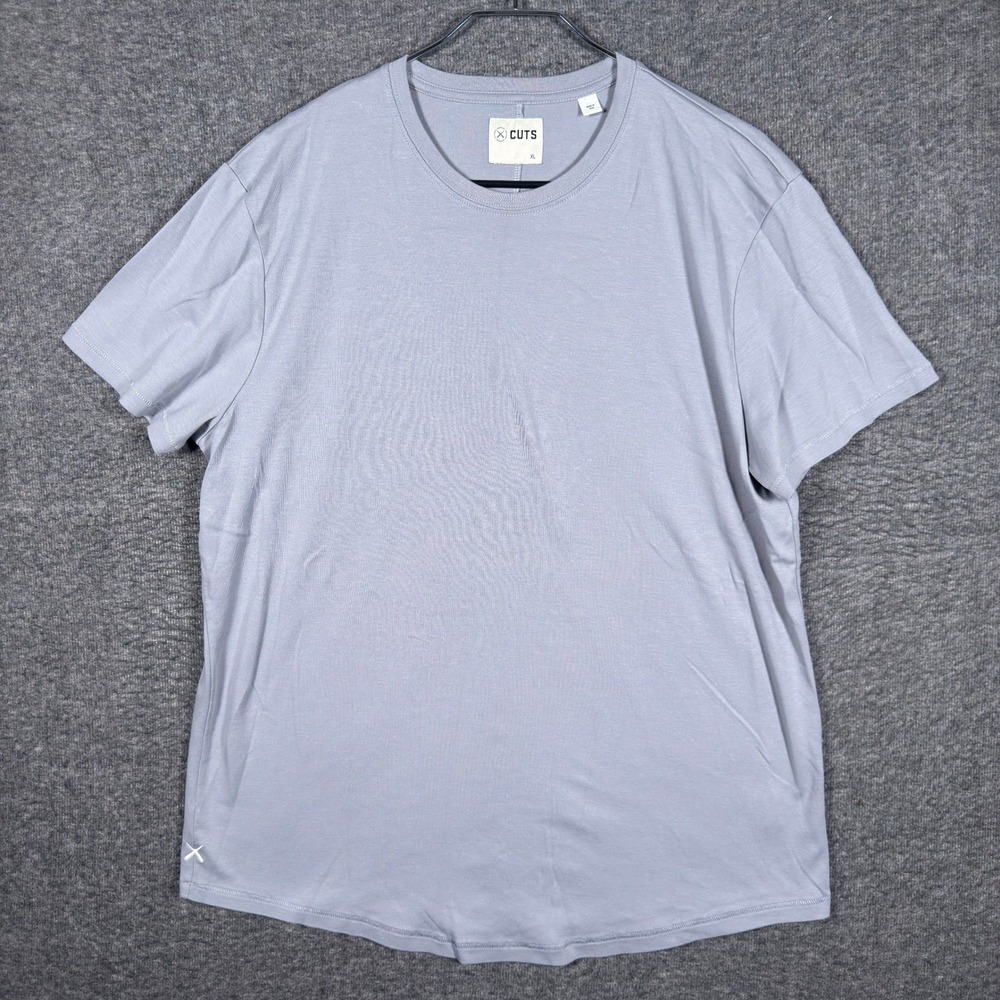 Cuts Shirt Mens XL Gray Pima Cotton Short Sleeve Crew Neck Casual Tee - Picture 1 of 8